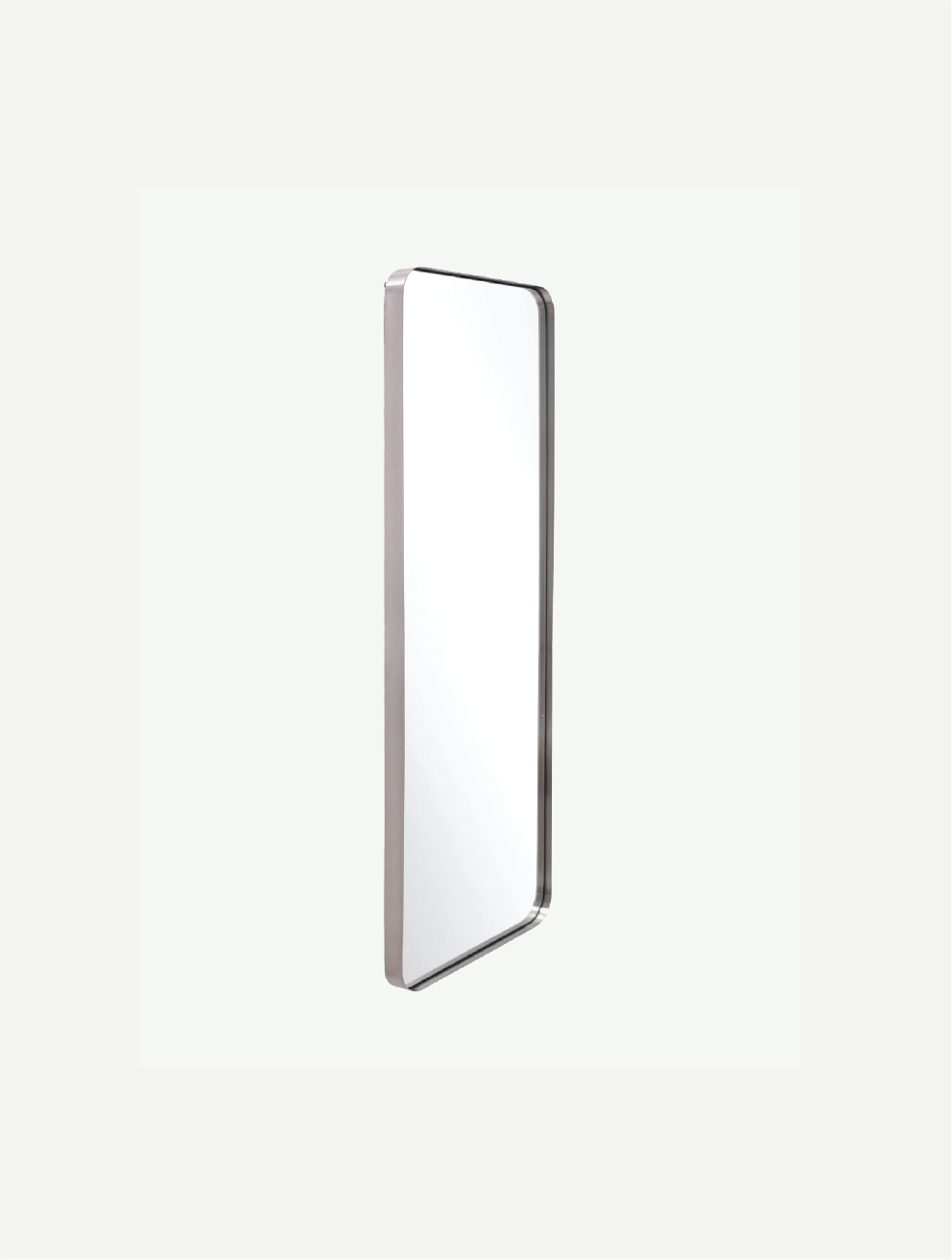 silver thin framed mirror
