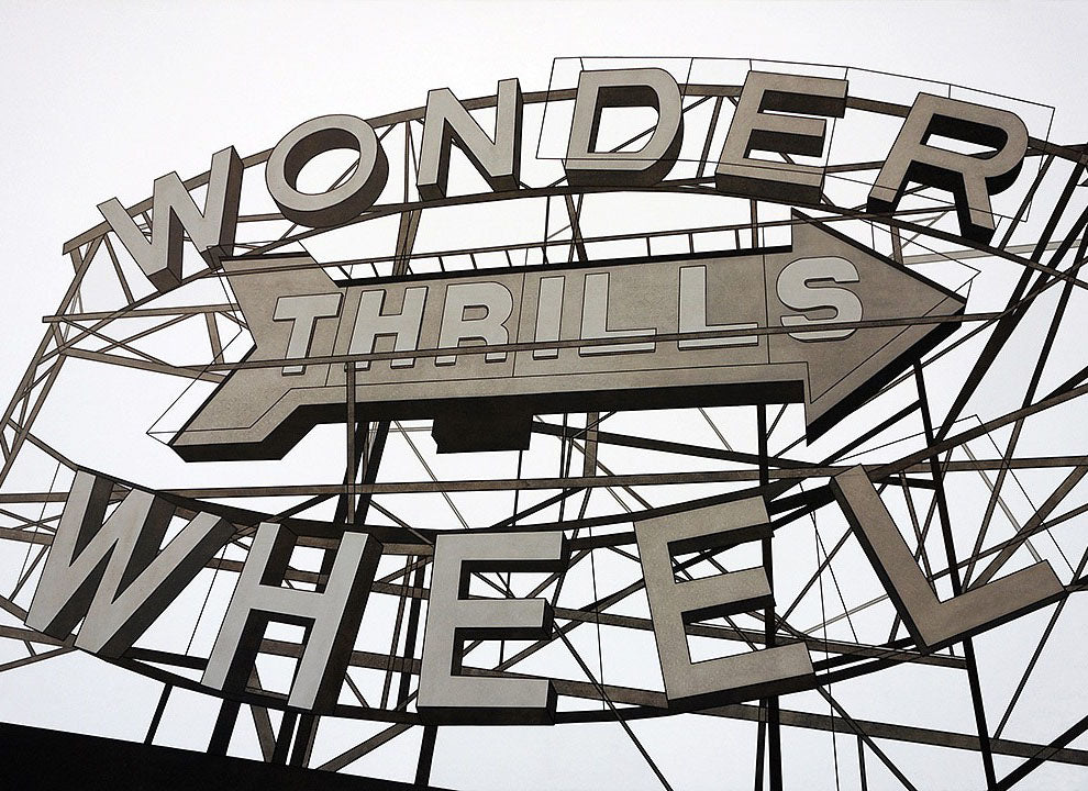 picture of wonder wheel roller coaster sign