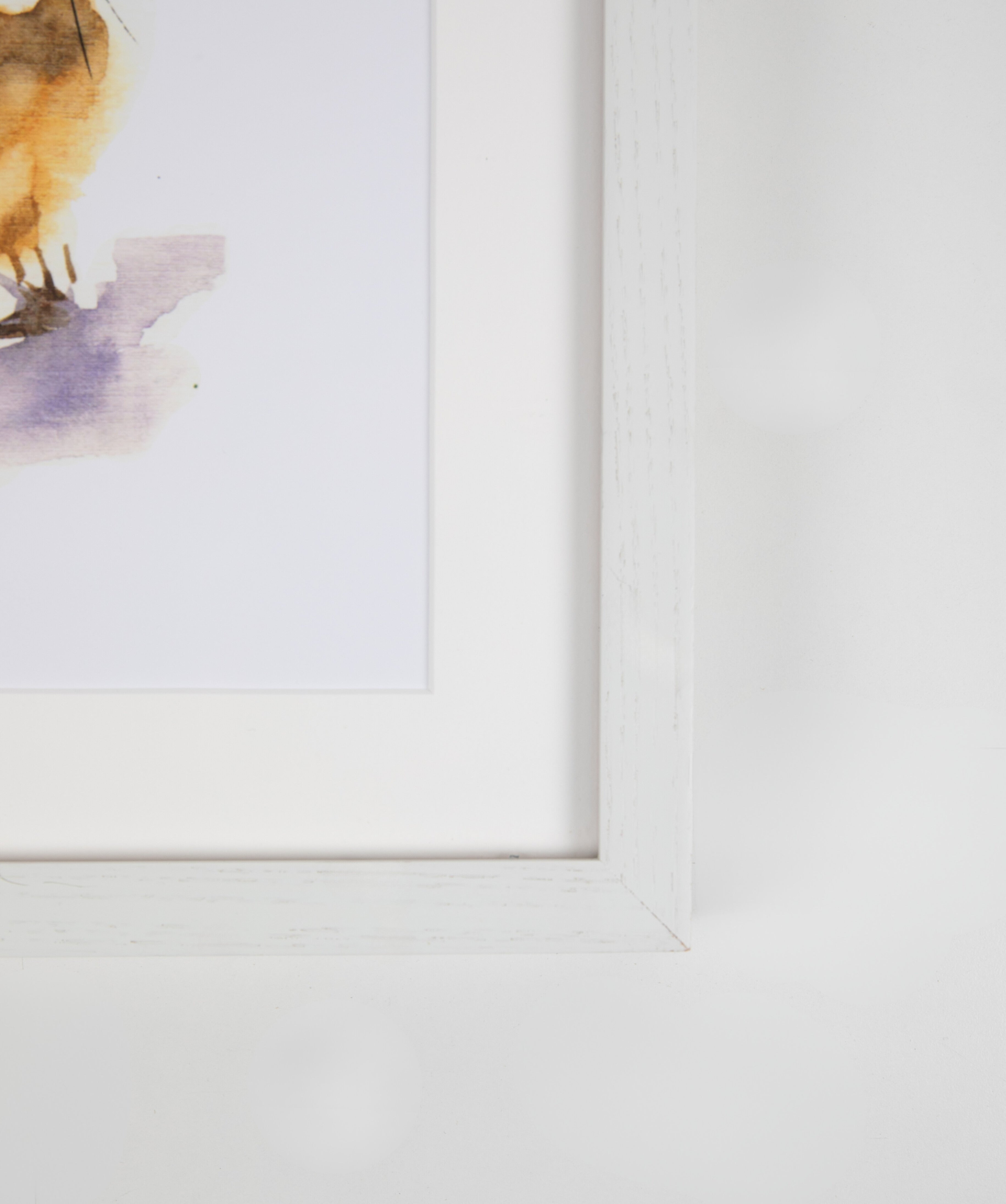 Bunny-Rabbit Watercolor Art with White Frame