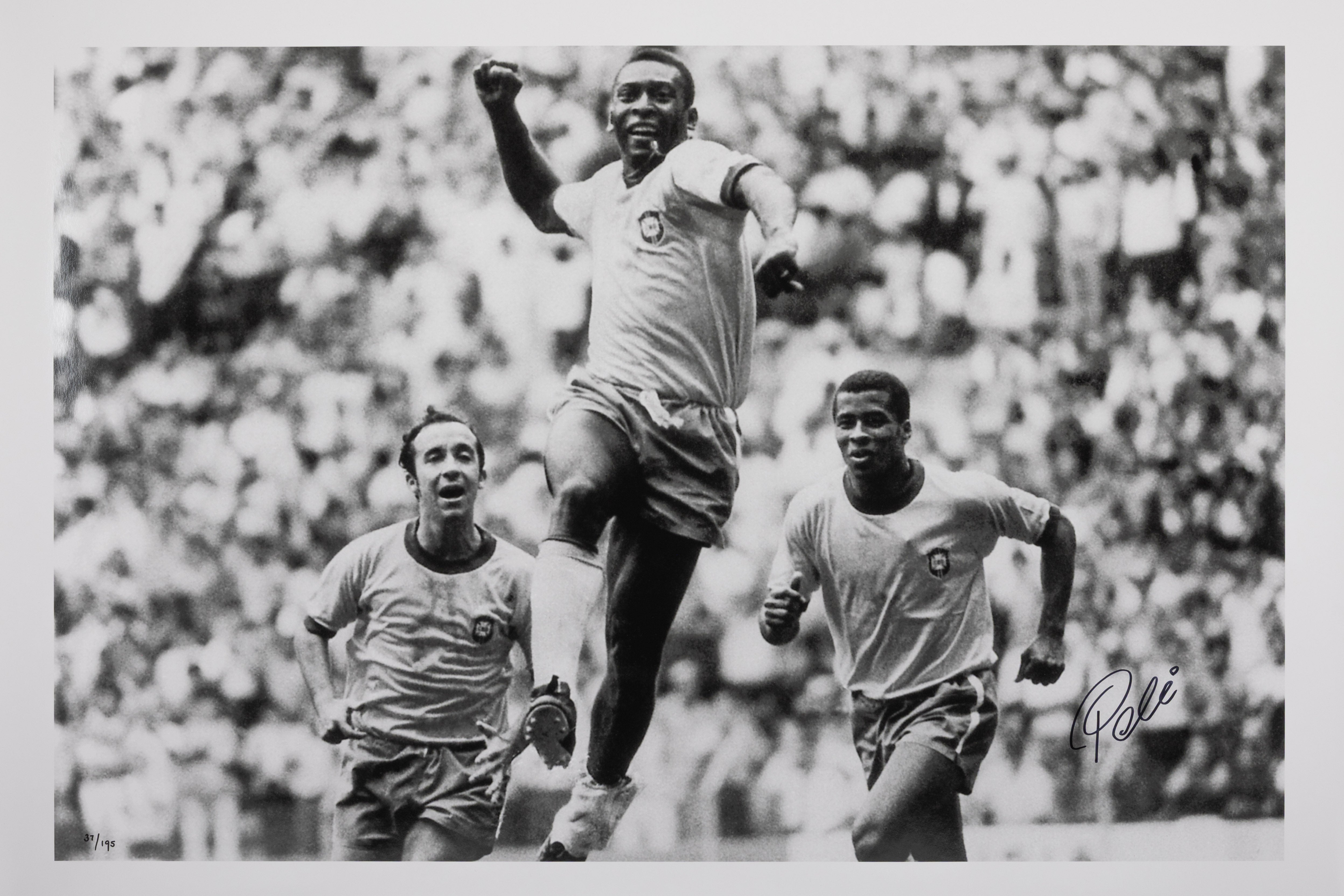 Pelé - Goal Celebration, 1970 World Cup Final | Signed and Numbered Limited Edition Photograph