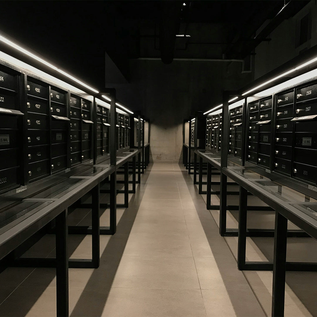 Skyframe's secure bulk art storage racks in the climate-controlled New Jersey warehouse