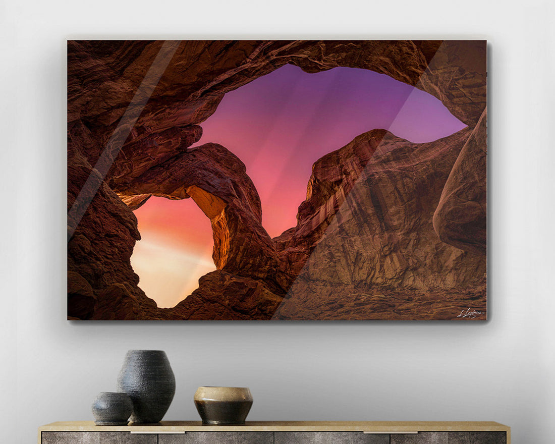 Plexi-mounted art print displayed in Skyframe's NYC Chelsea showroom