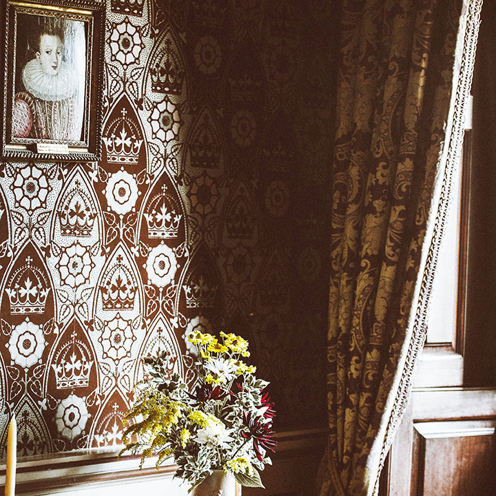 close up of medieval style custom wallpaper 