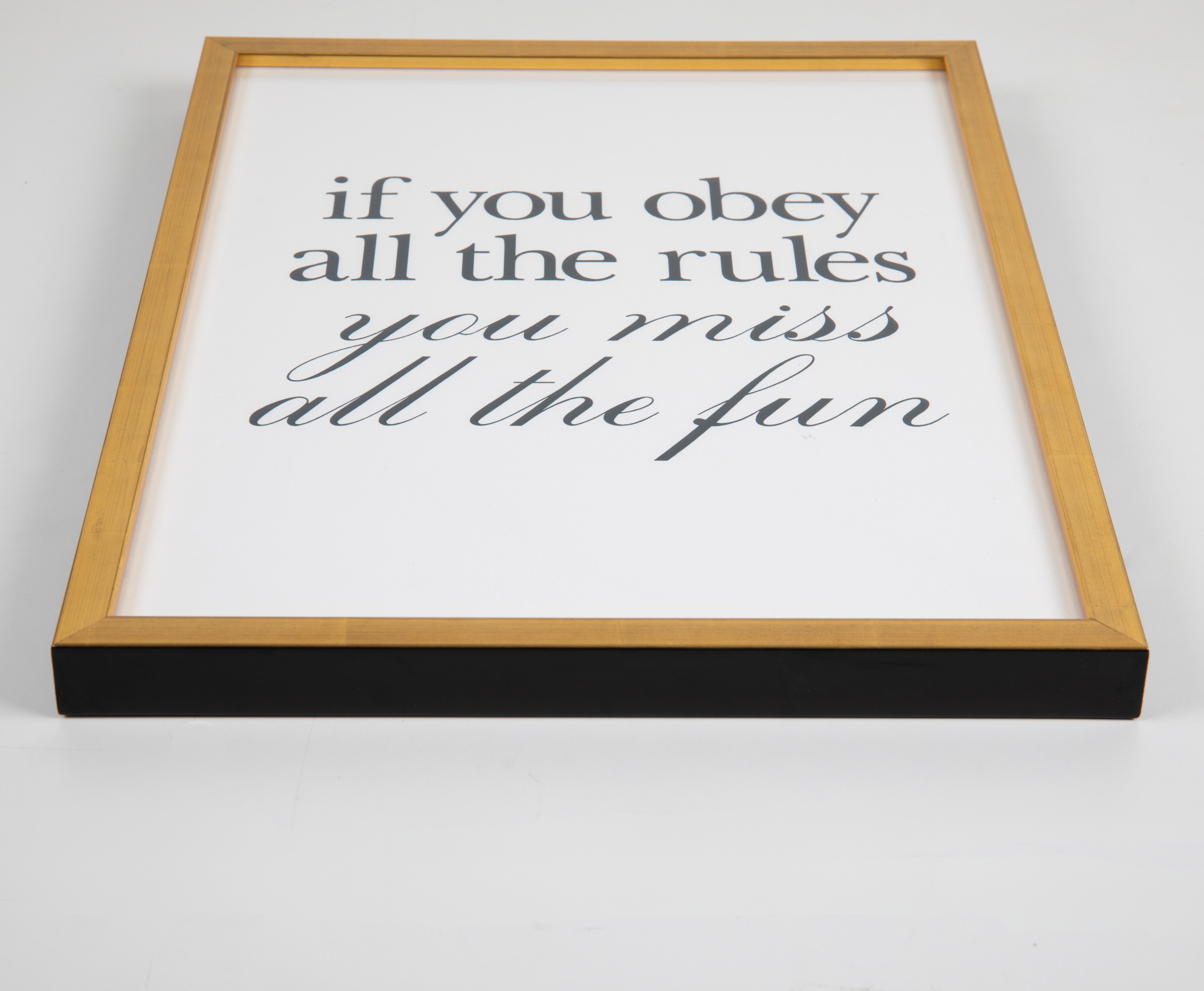 Black & Gold Motivational Frame - Obey the Rules