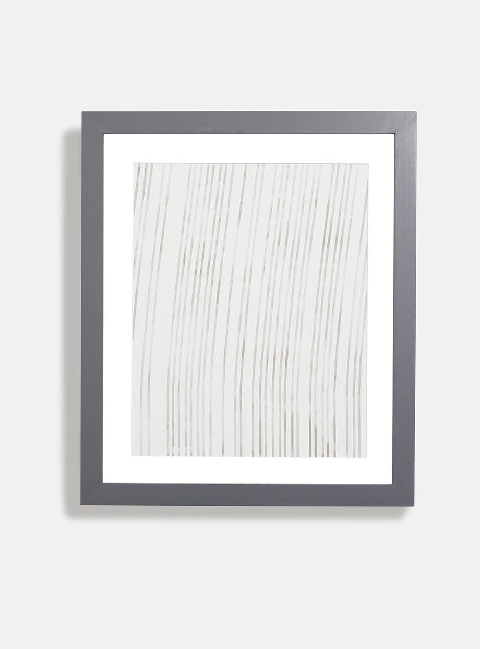 grey frame holding abstract art