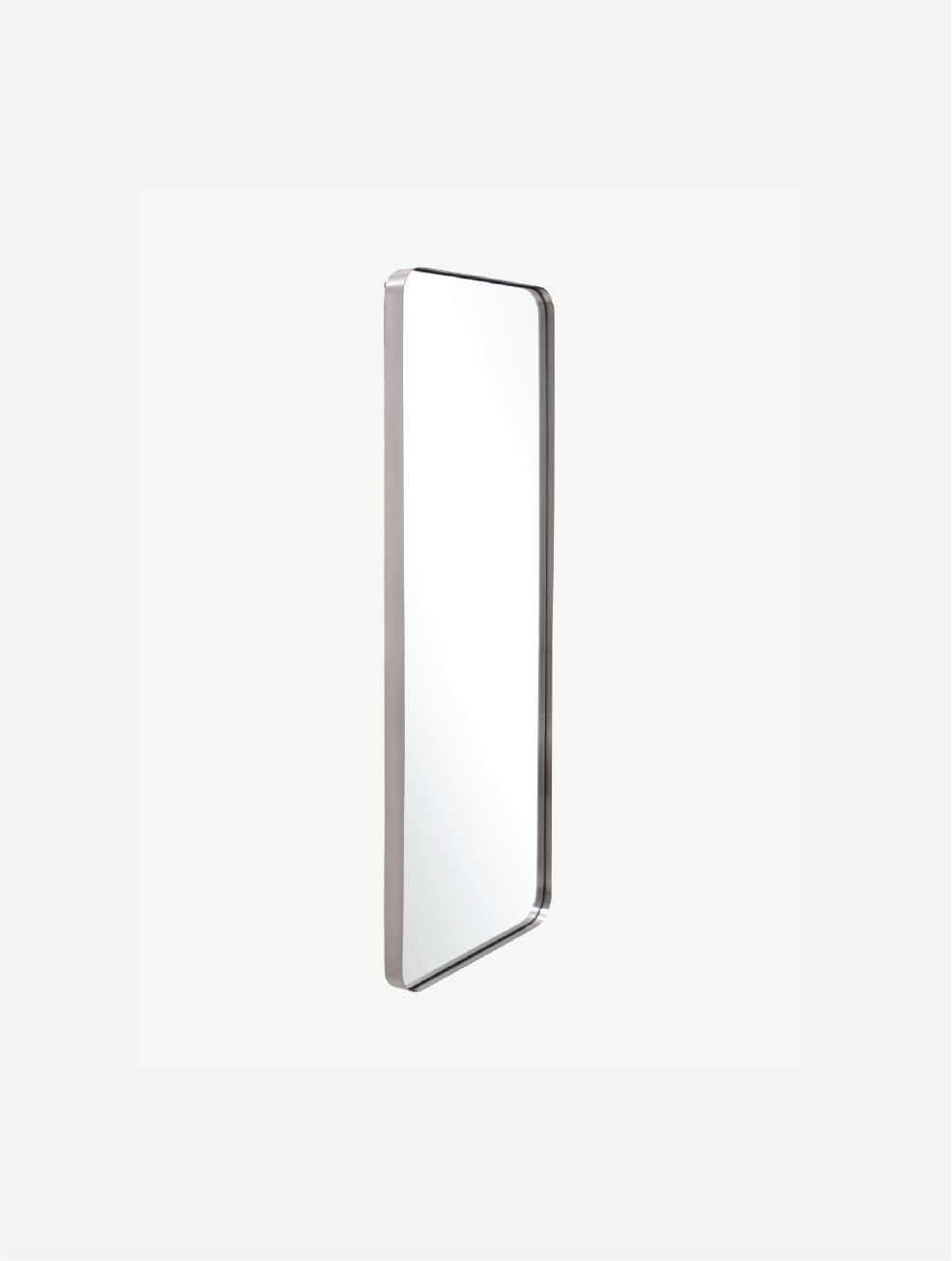 silver thin framed mirror 