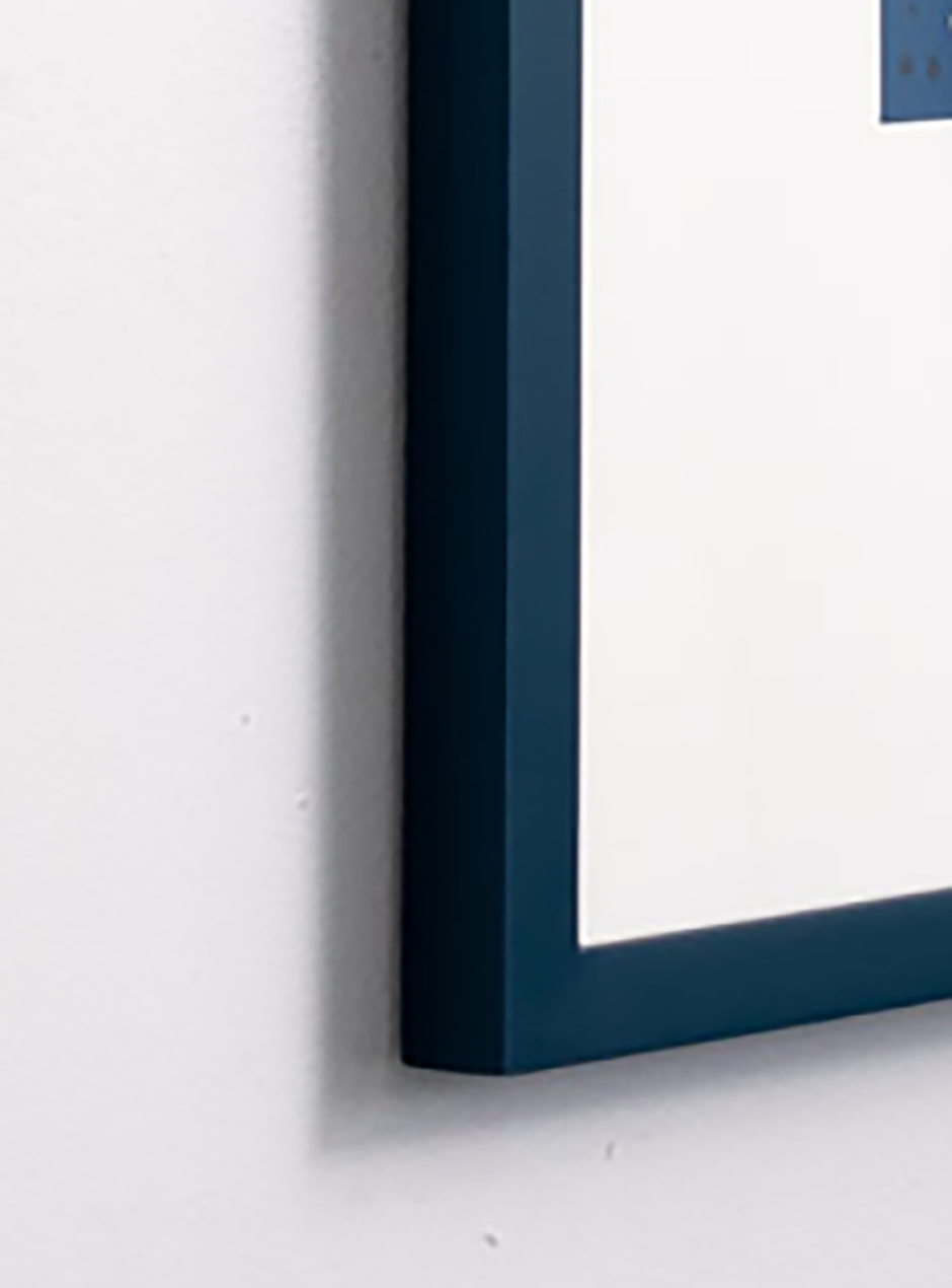 close up we empower people on blue background colorful in thin navy frame