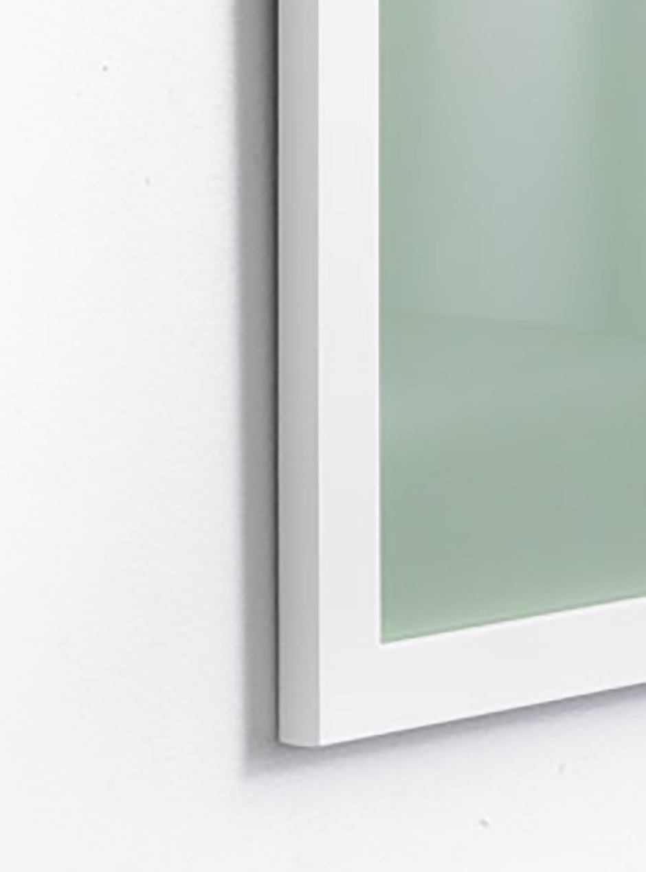 close up colorful we lobe our customers on green background in thin white frame