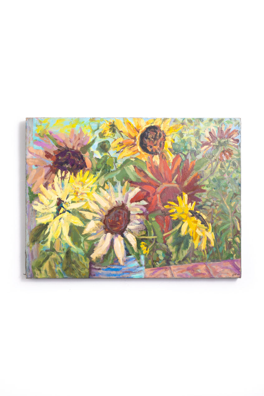 handpainted sunflowers on canvas