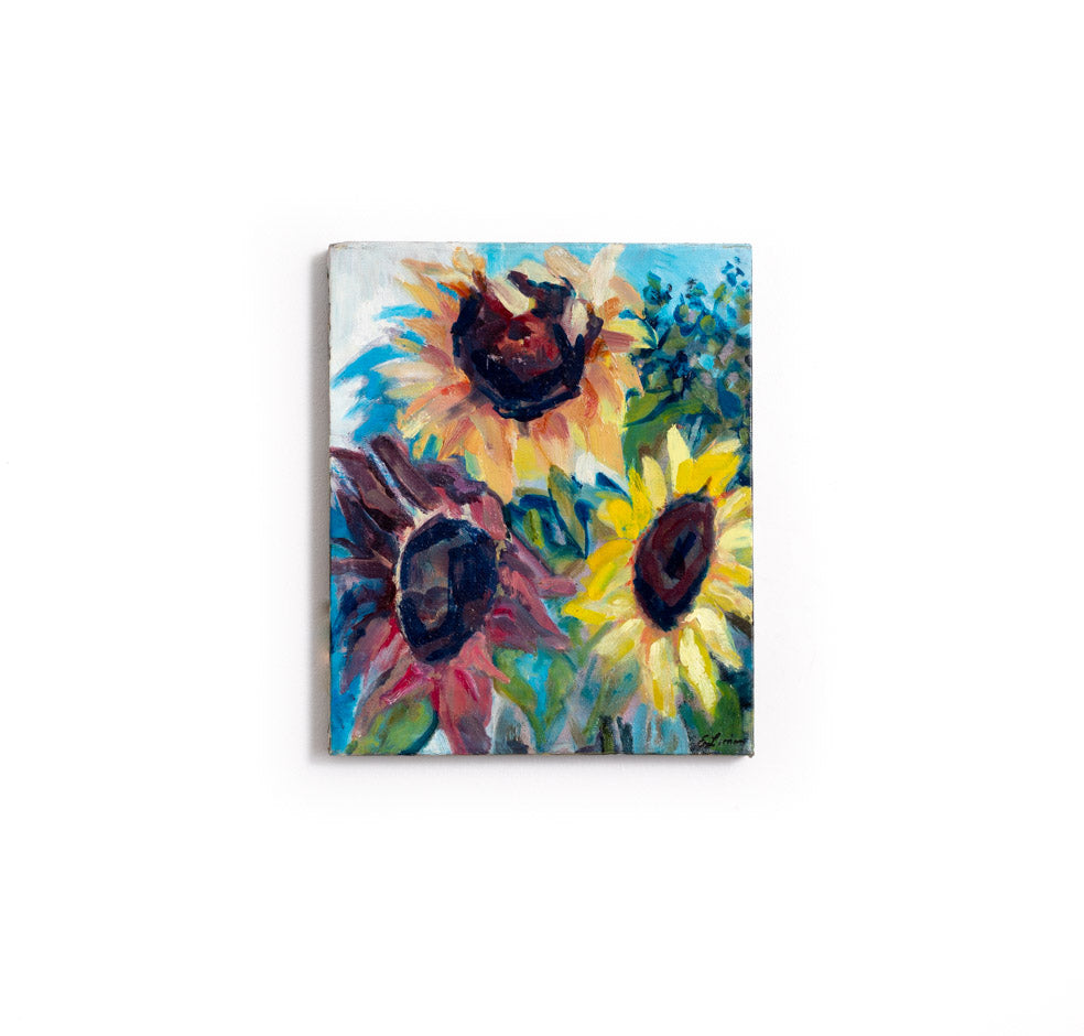 handpainted sunflowers on canvas