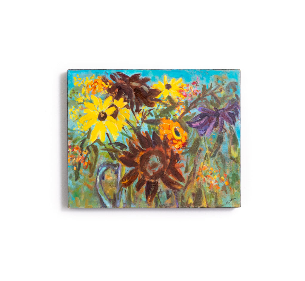 handpainted sunflowers on canvas