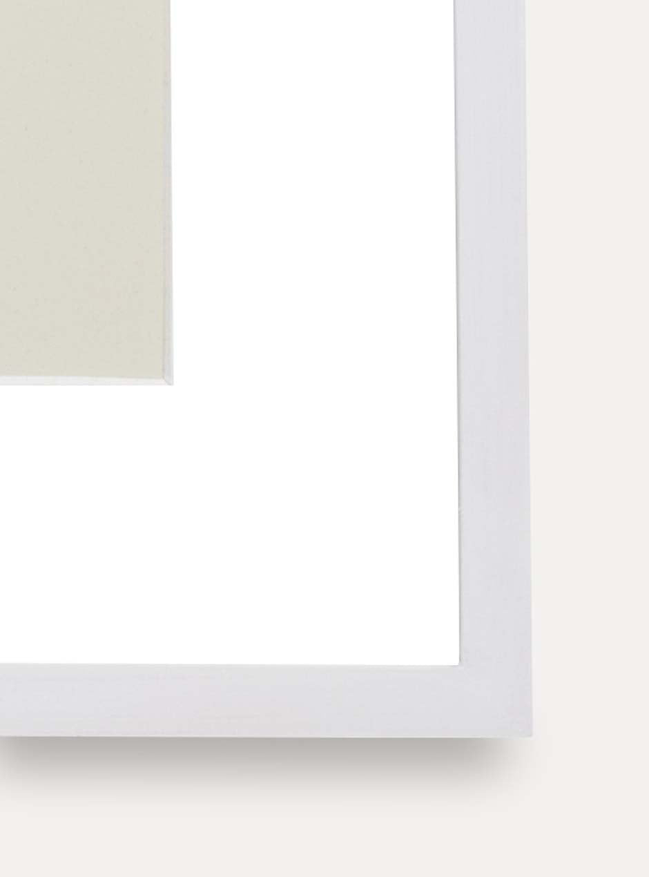 close up thin white frame
