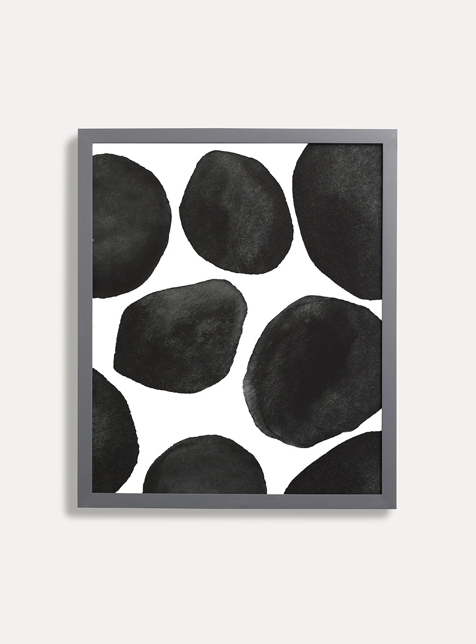 grey frame holding abstract art