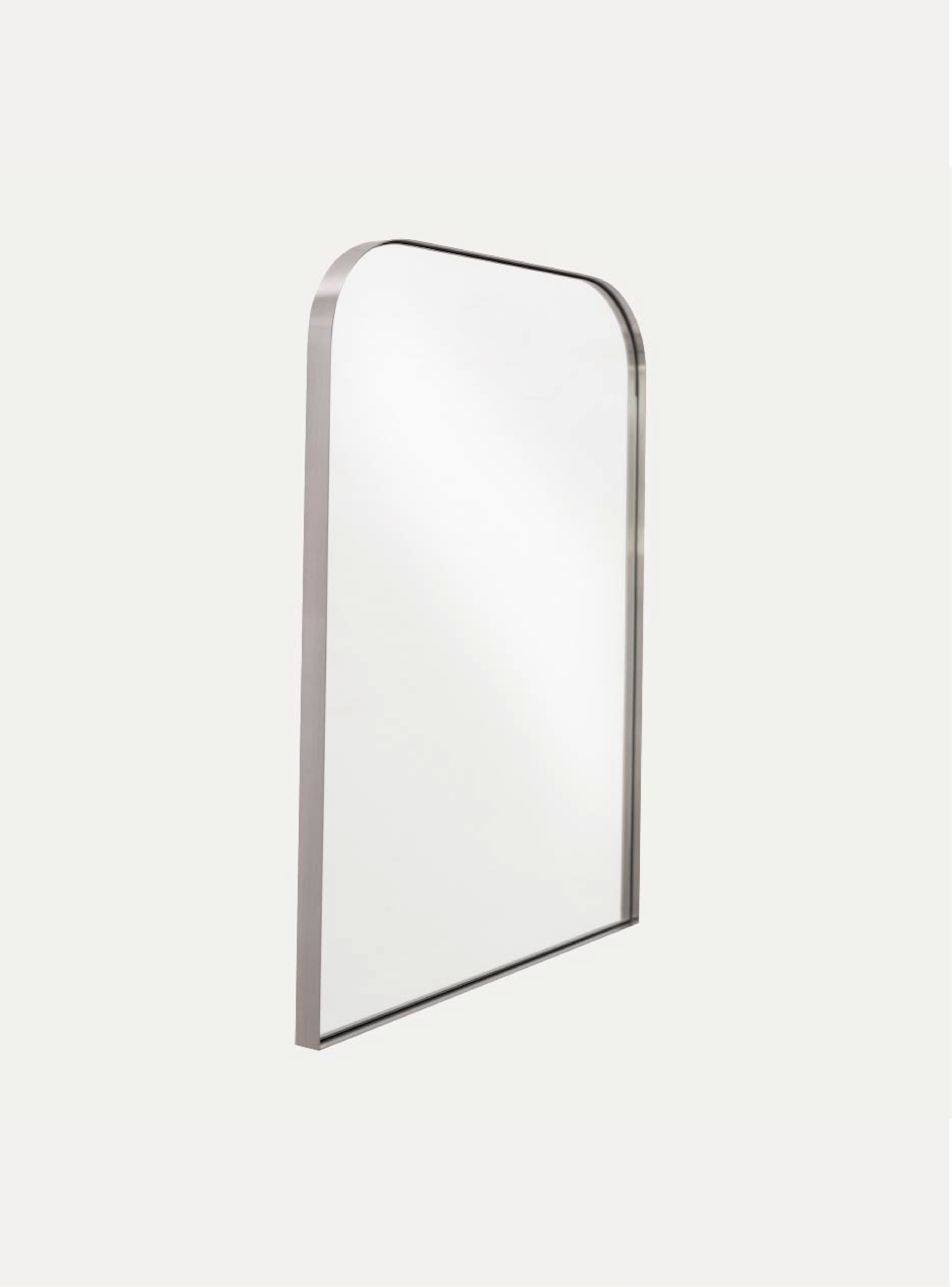 side view of custom mirror with silver slim frame 