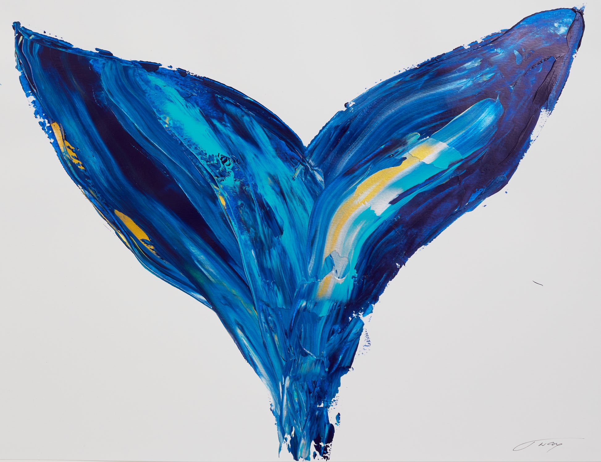 abstract blue whale tail