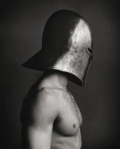 photograph of gladiator black and white