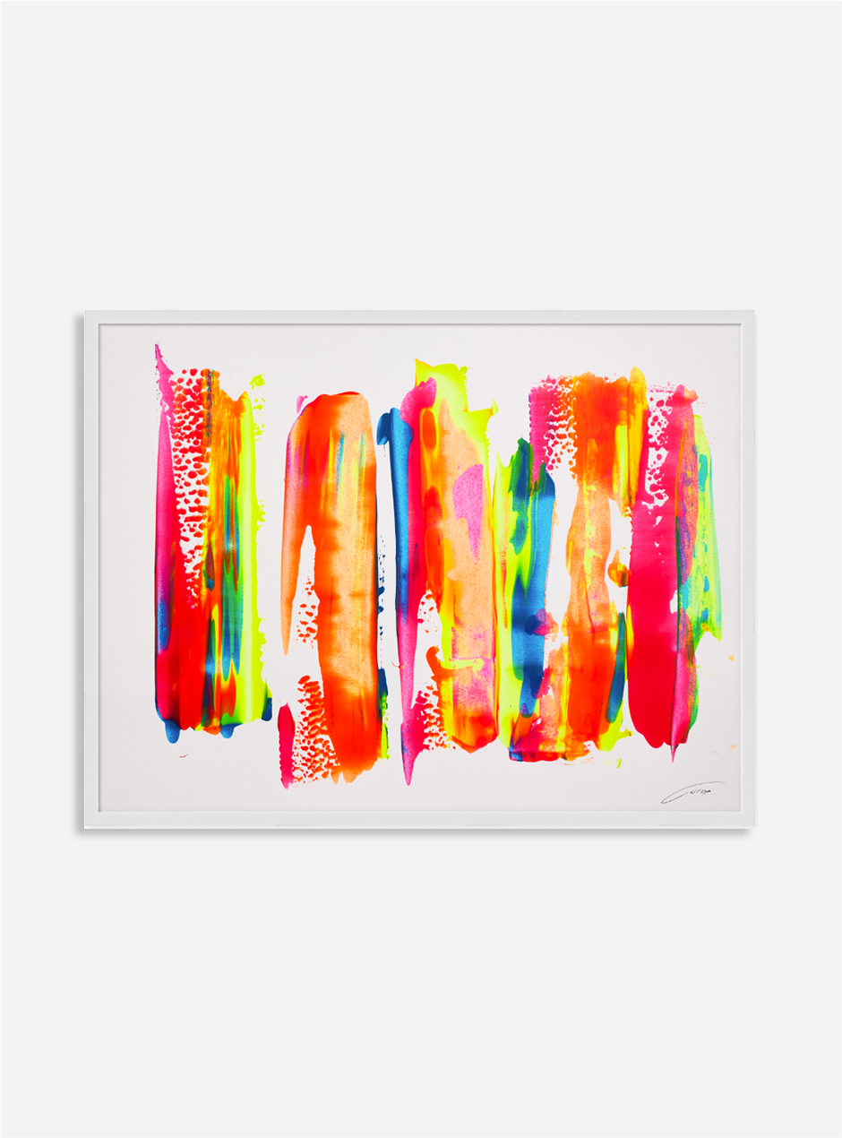 abstract colorful painting in white frame