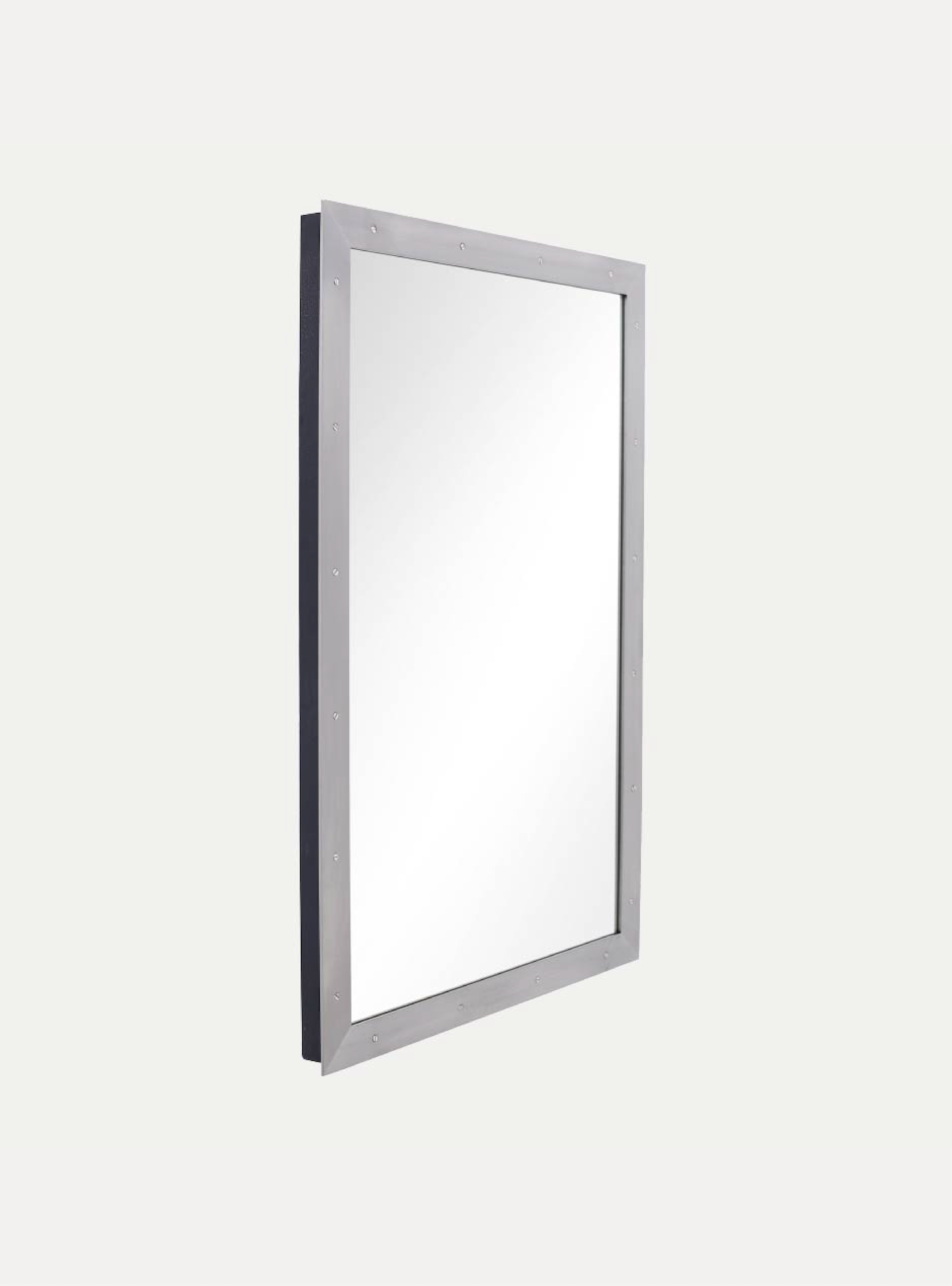 silver metal framed mirror