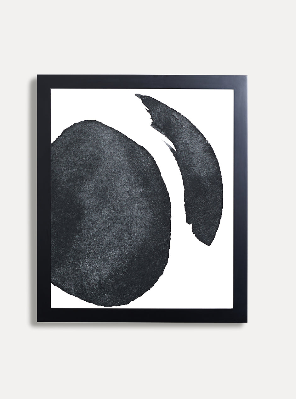 black frame with abstract art 