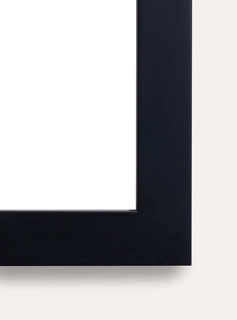 close up of corner of black frame