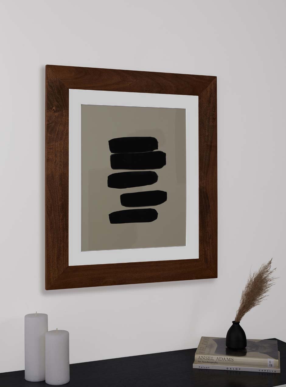 wooden frame on wall in home