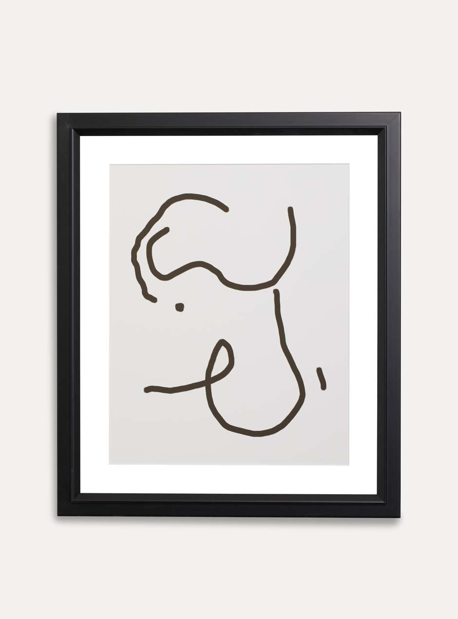 black matte frame holding abstract art