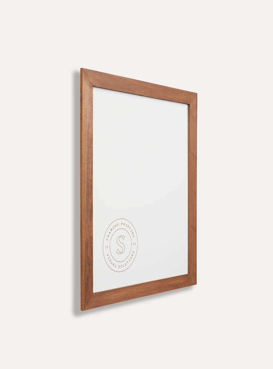 side view of brown wooden frame 
