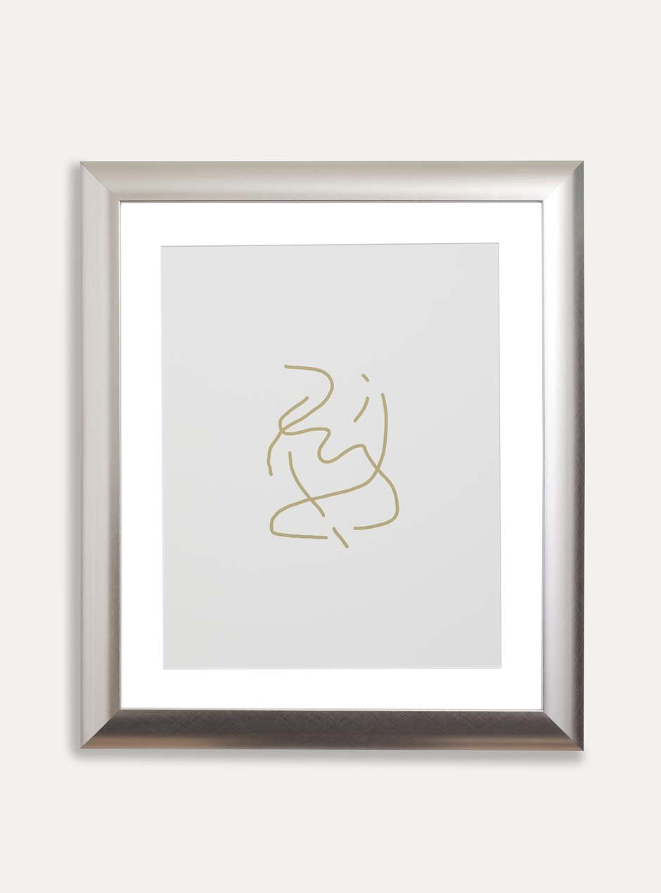 silver frame holding abstract art