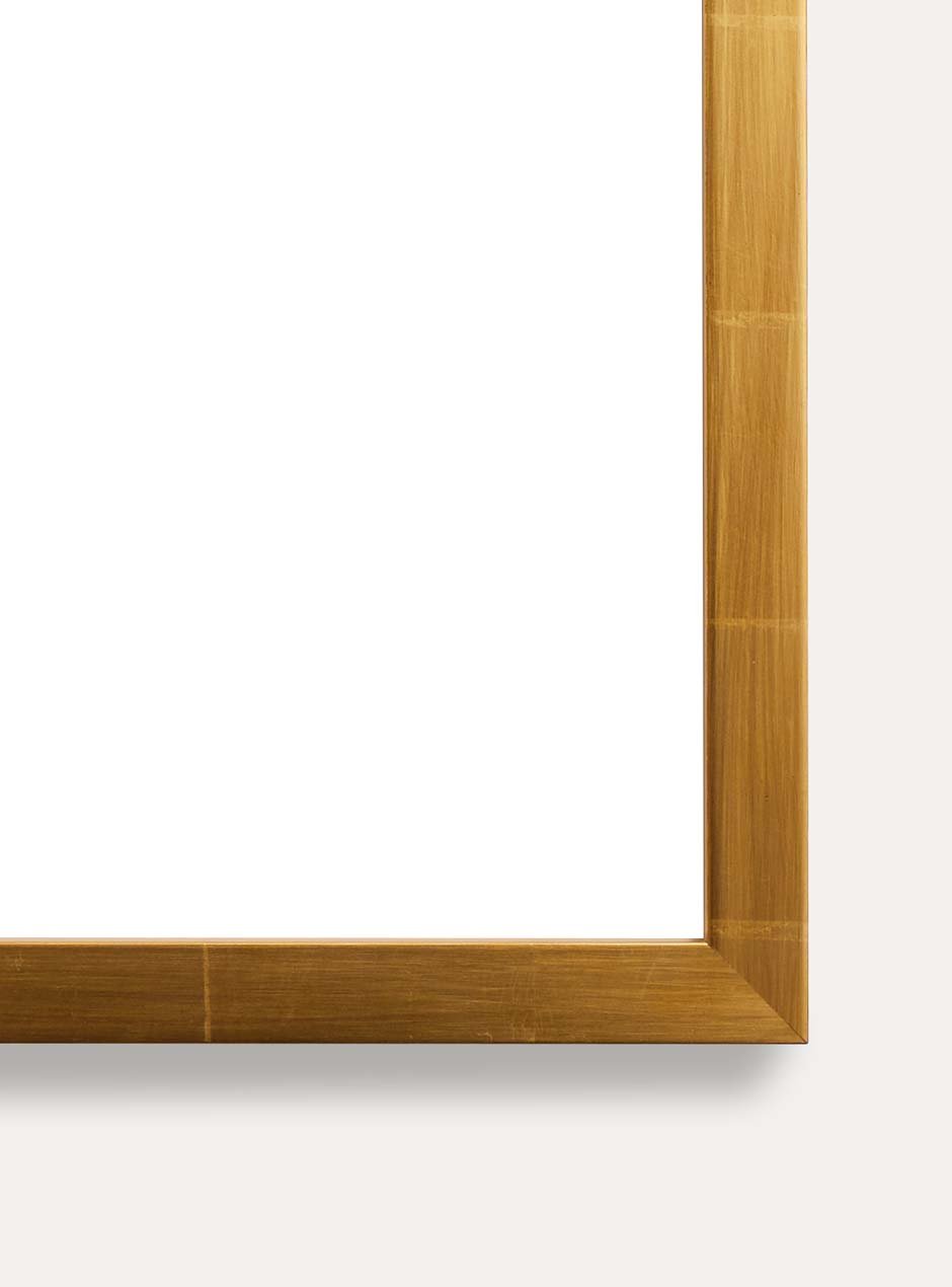 close up of corner of gold frame