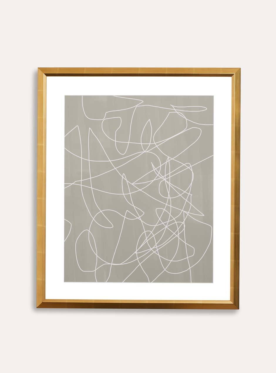 gold frame with abstract art 