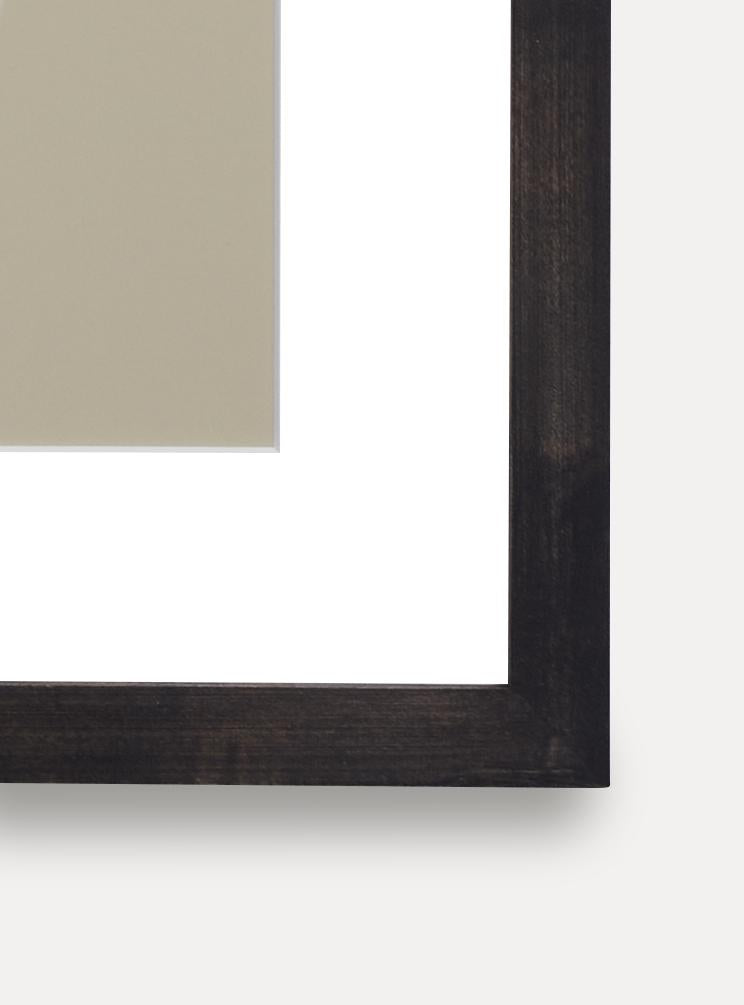 Up close detail photo of wooden frame showing wood grain