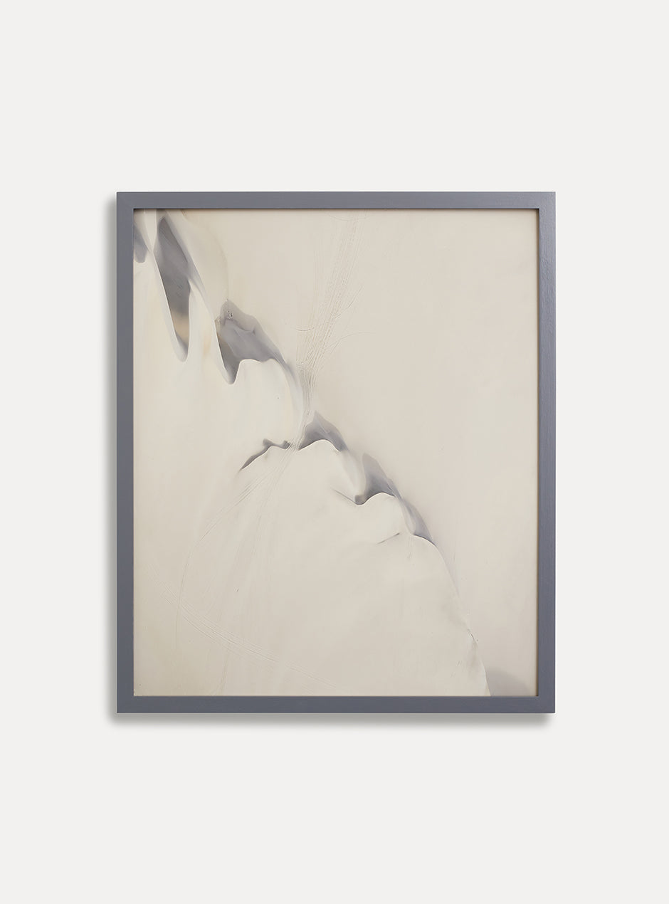grey frame holding abstract art