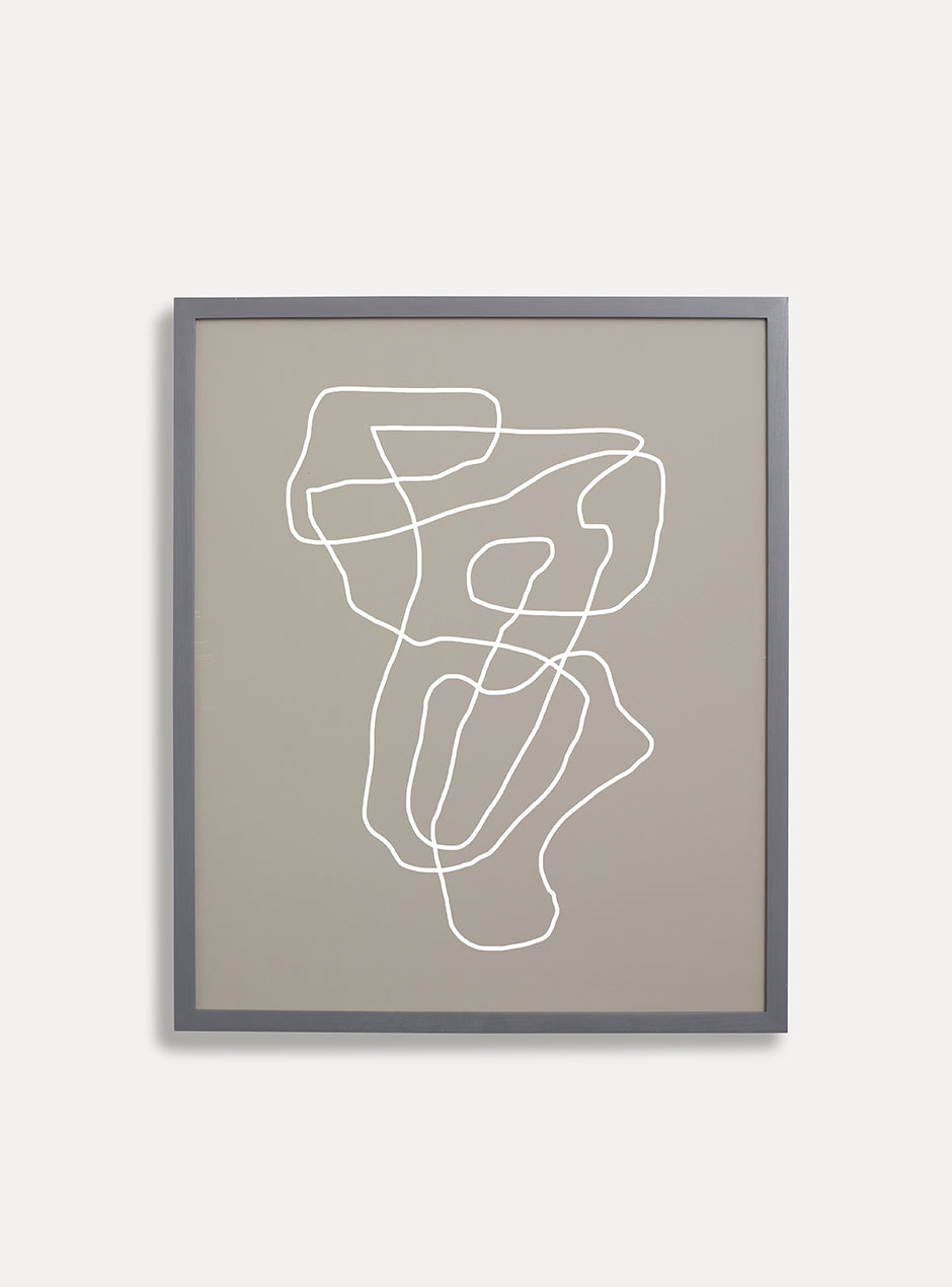 grey frame holding abstract art