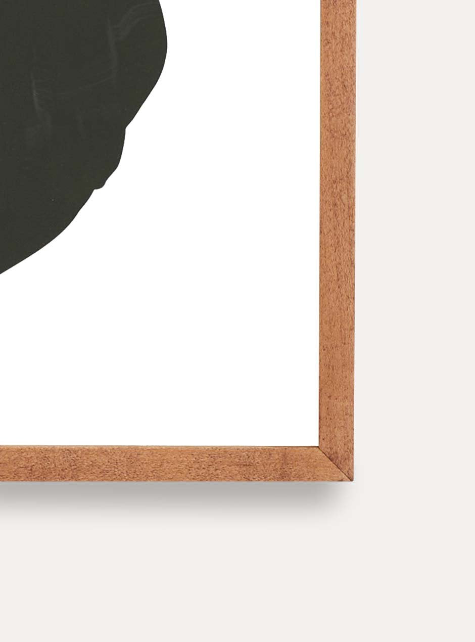 close up corner of thin wooden frame