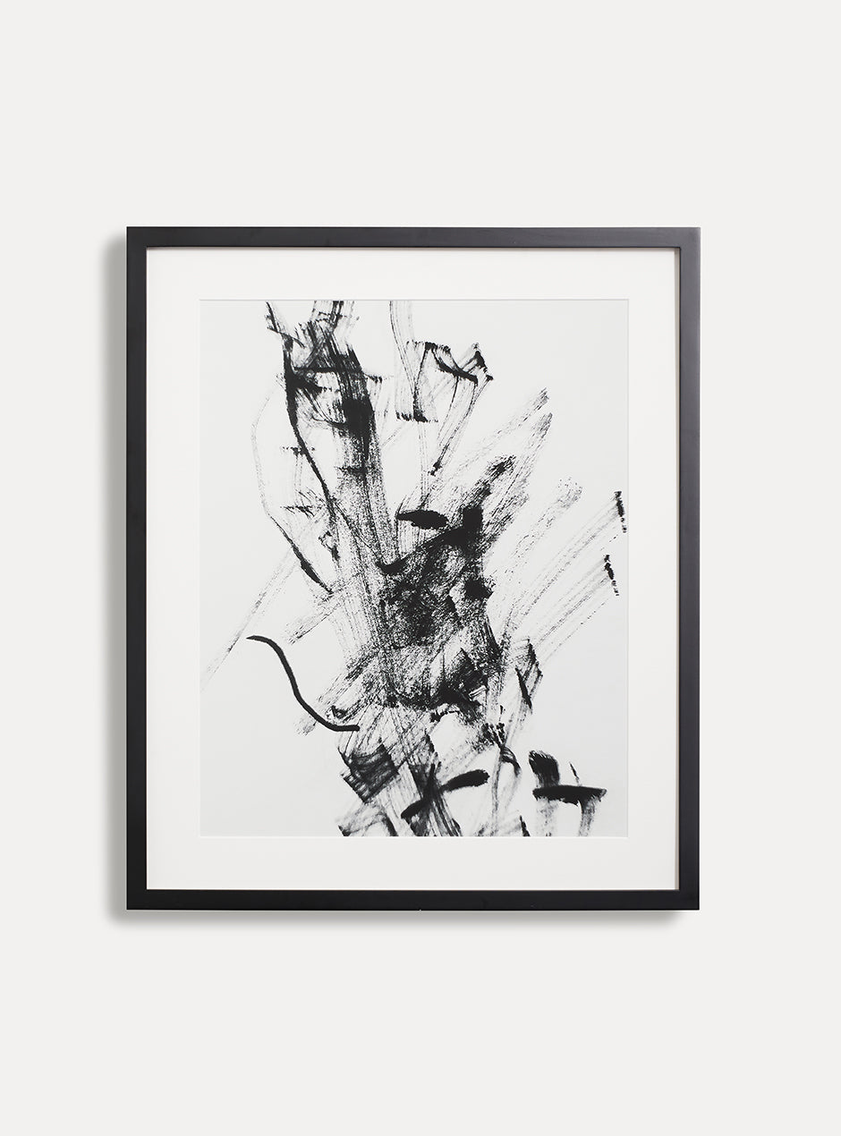 black frame holding abstract art