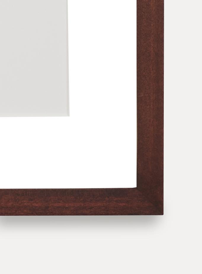 Up close detail photo of wooden frame showing wood grain