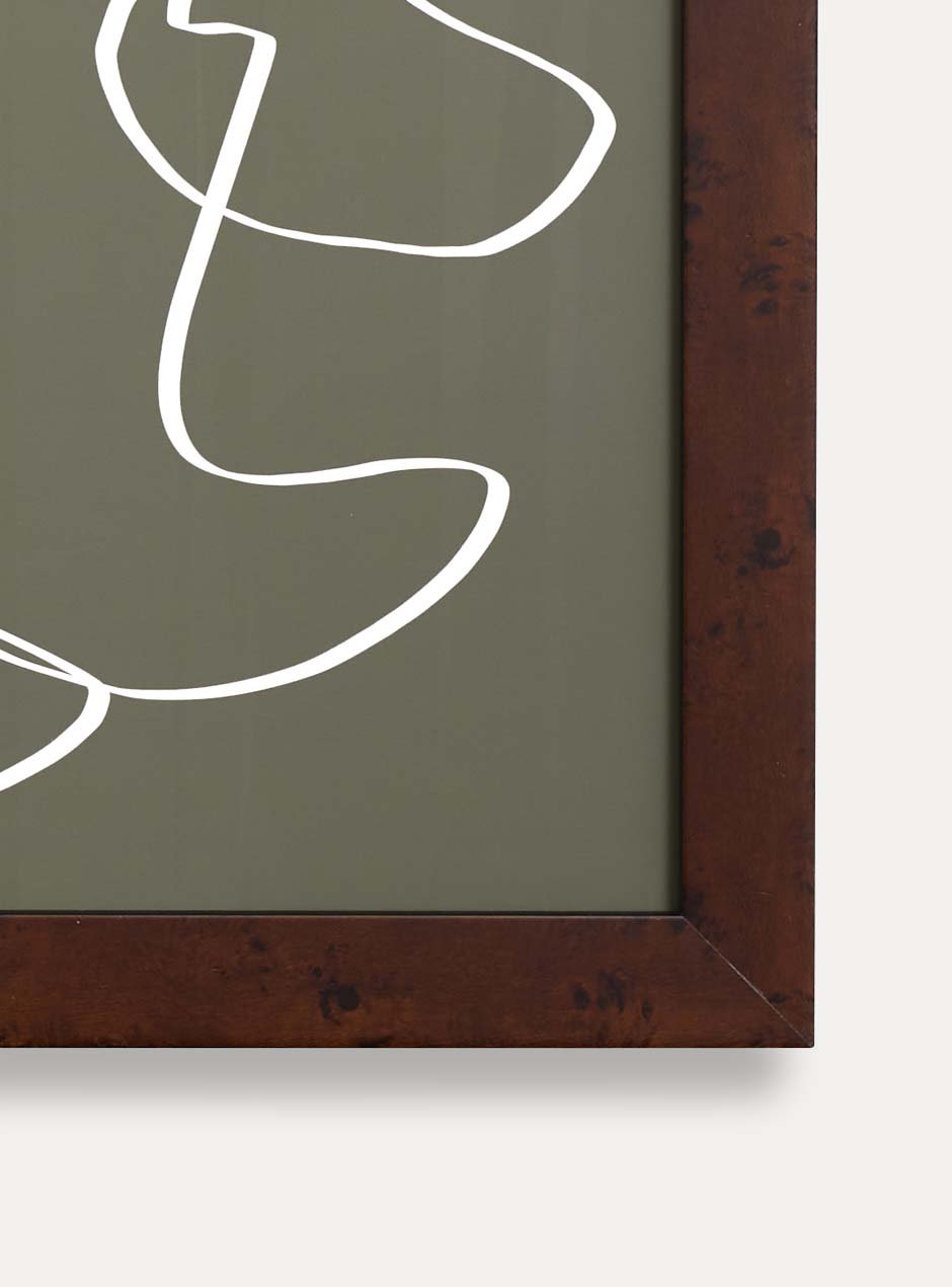 corner dark wooden frame