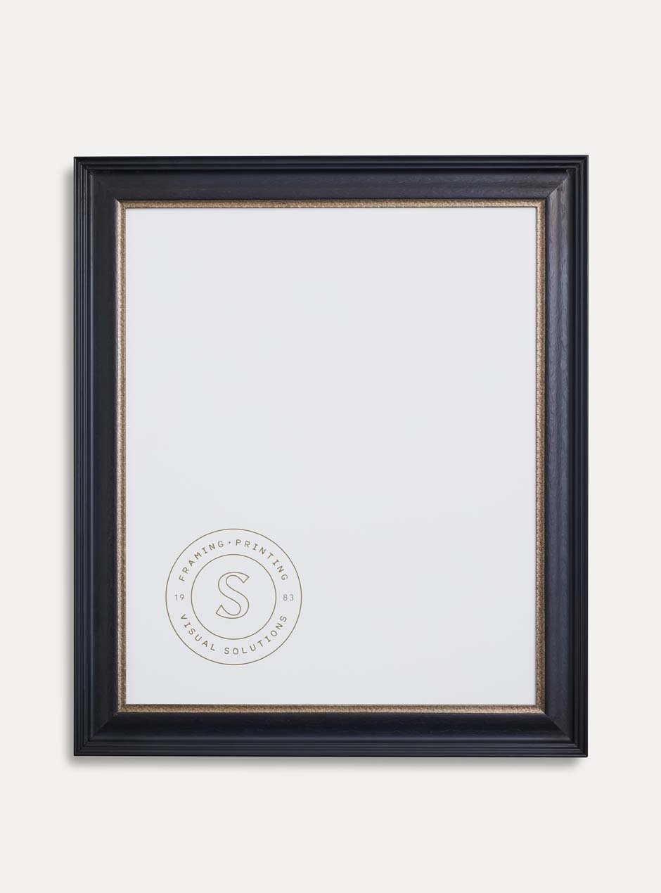 black frame with gold inner detailing