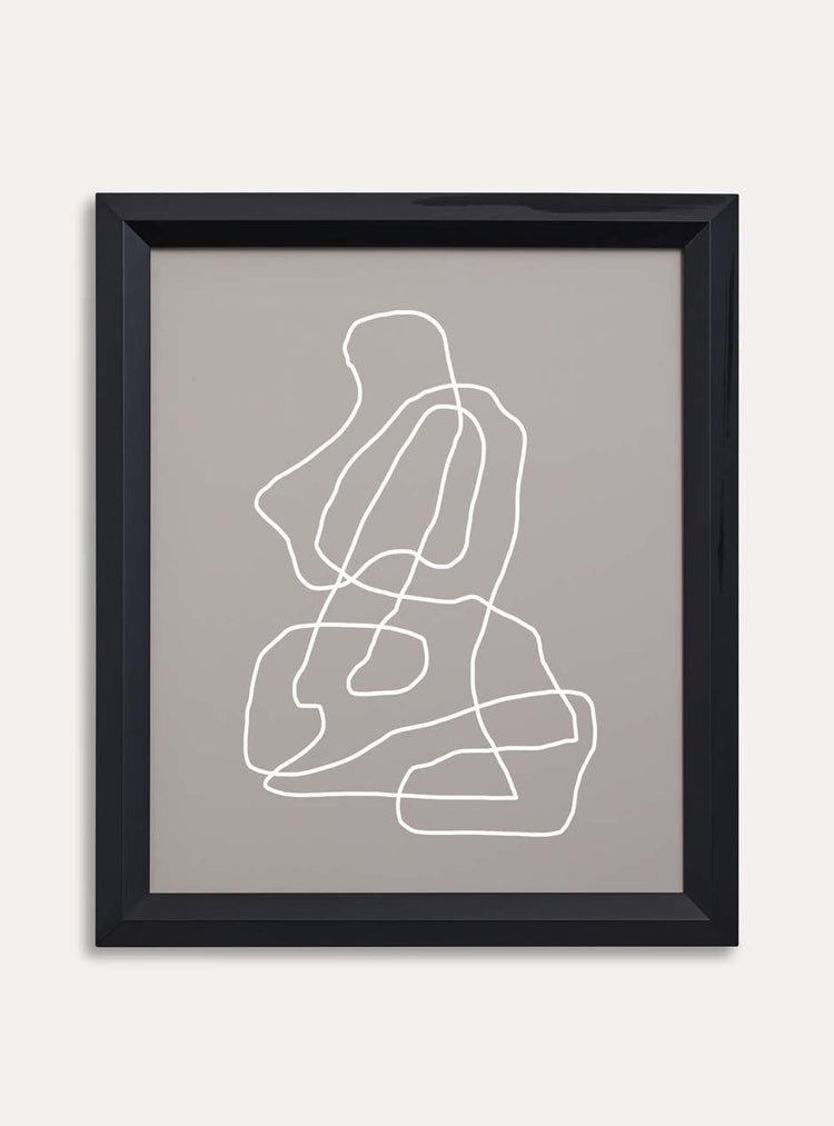 black frame holding abstract art