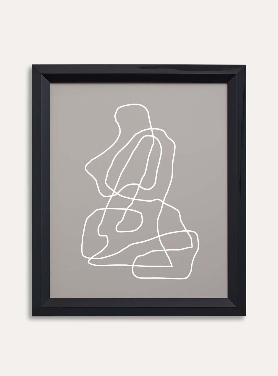 black frame holding abstract art