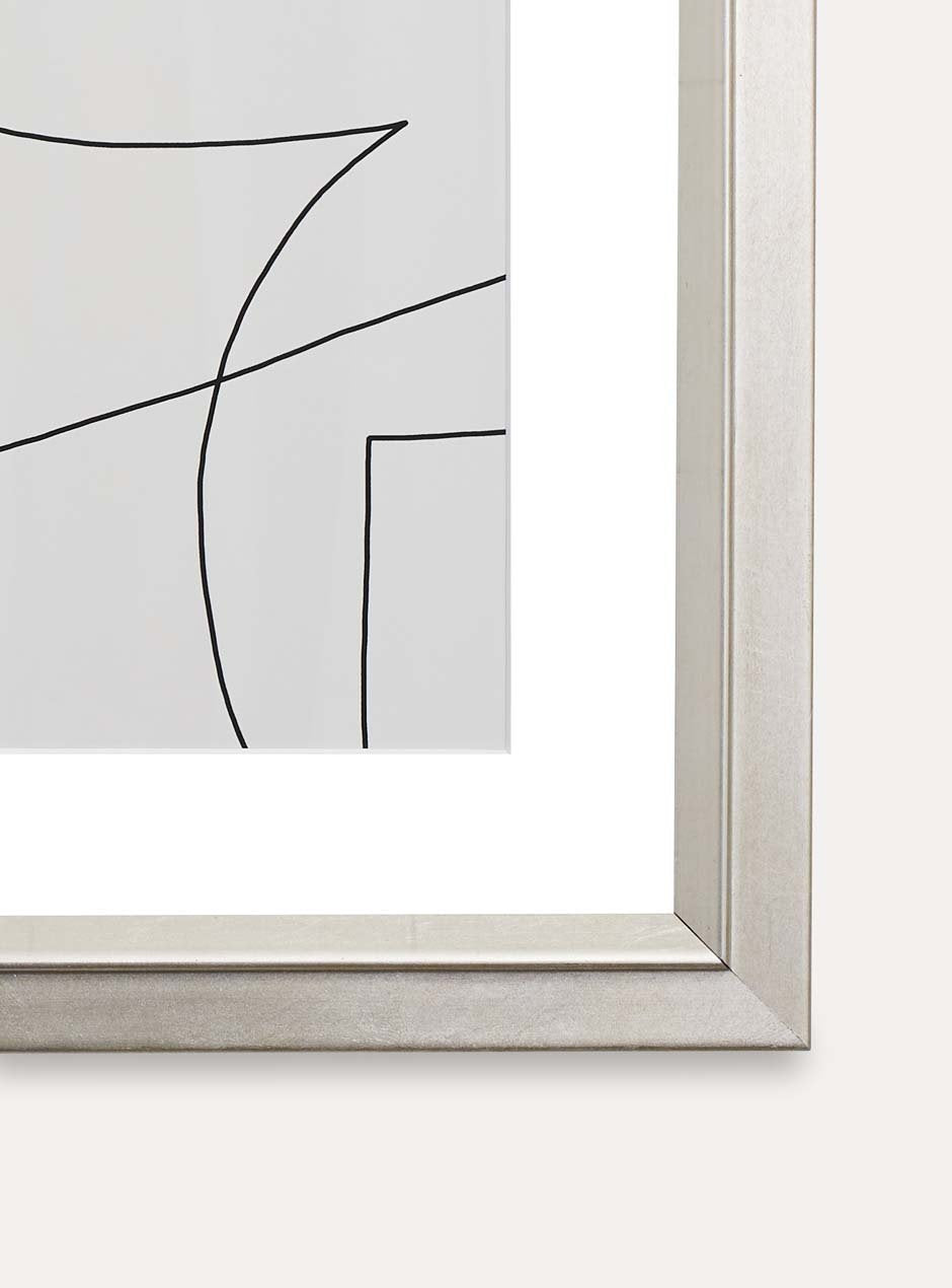 corner of silver frame
