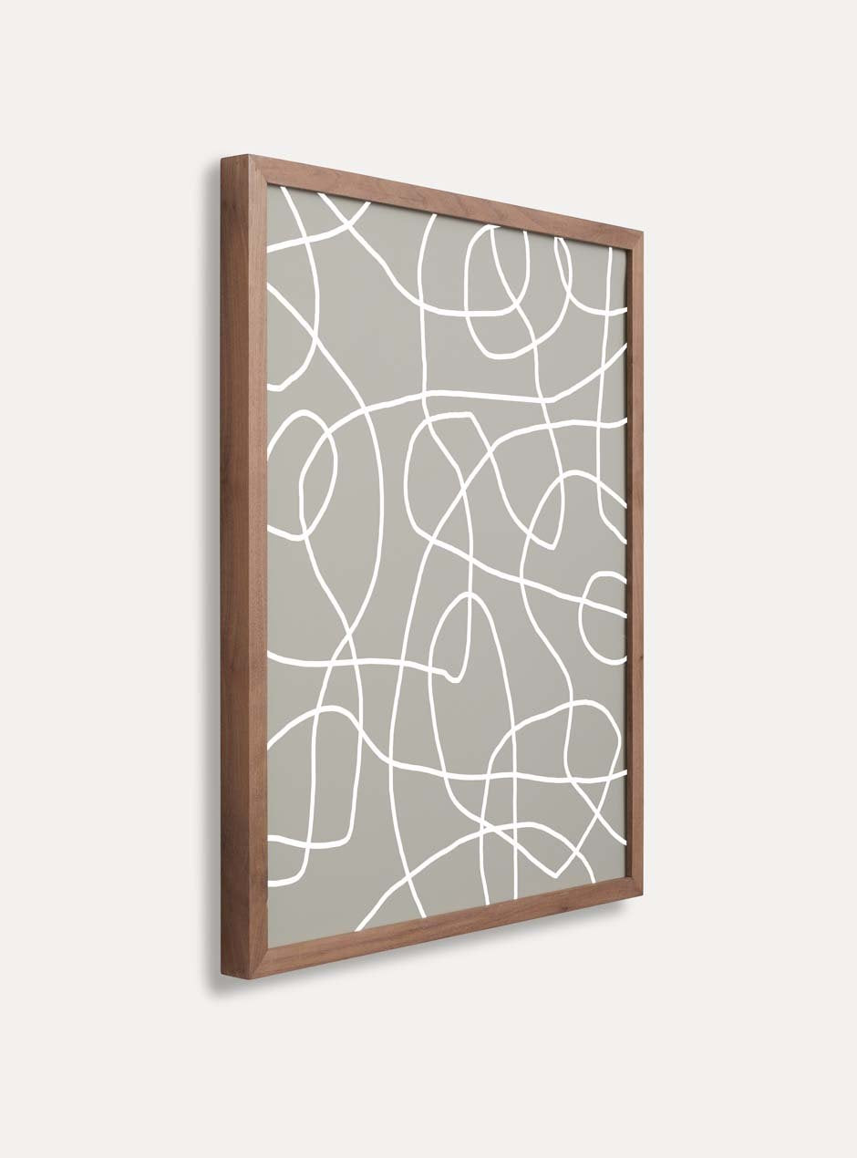 side view thin brown wooden mirror