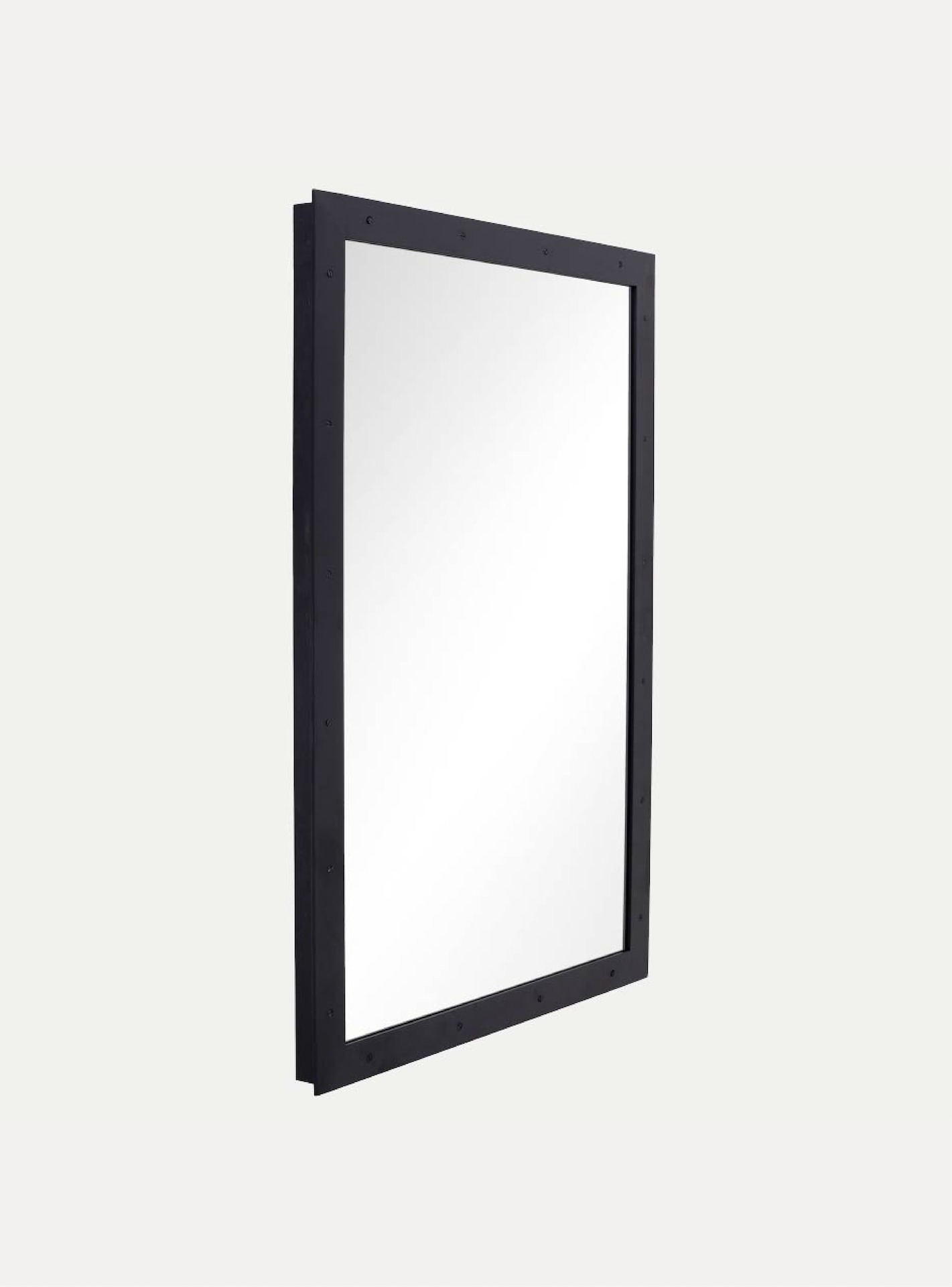 black metal framed mirror