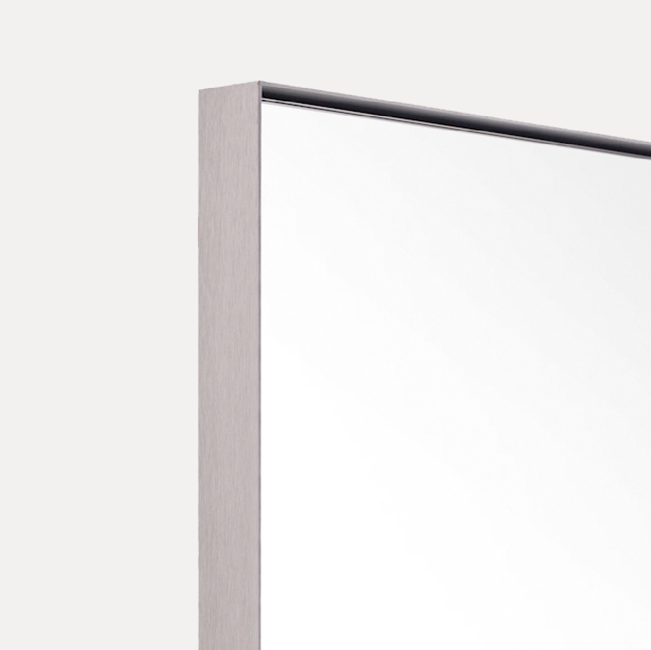 close up thin silver mirror